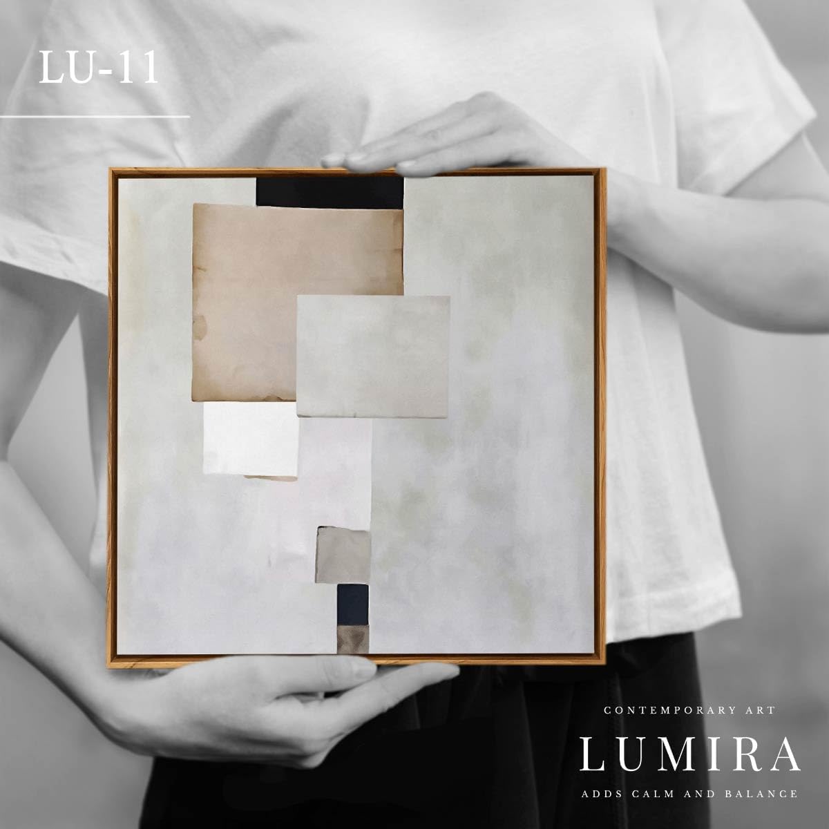 LUMIRA アートパネル 2枚セット 32cm×32cm 北欧 インテリア 絵画 グレー ブラック シンプル 上品なデザイン 壁掛け リビング 玄関 寝室 おしゃれでバランスの取れた組み合わせ ホテルライクインテリア 額付き アートフレーム ルミラ (lu-ef) サムネイル