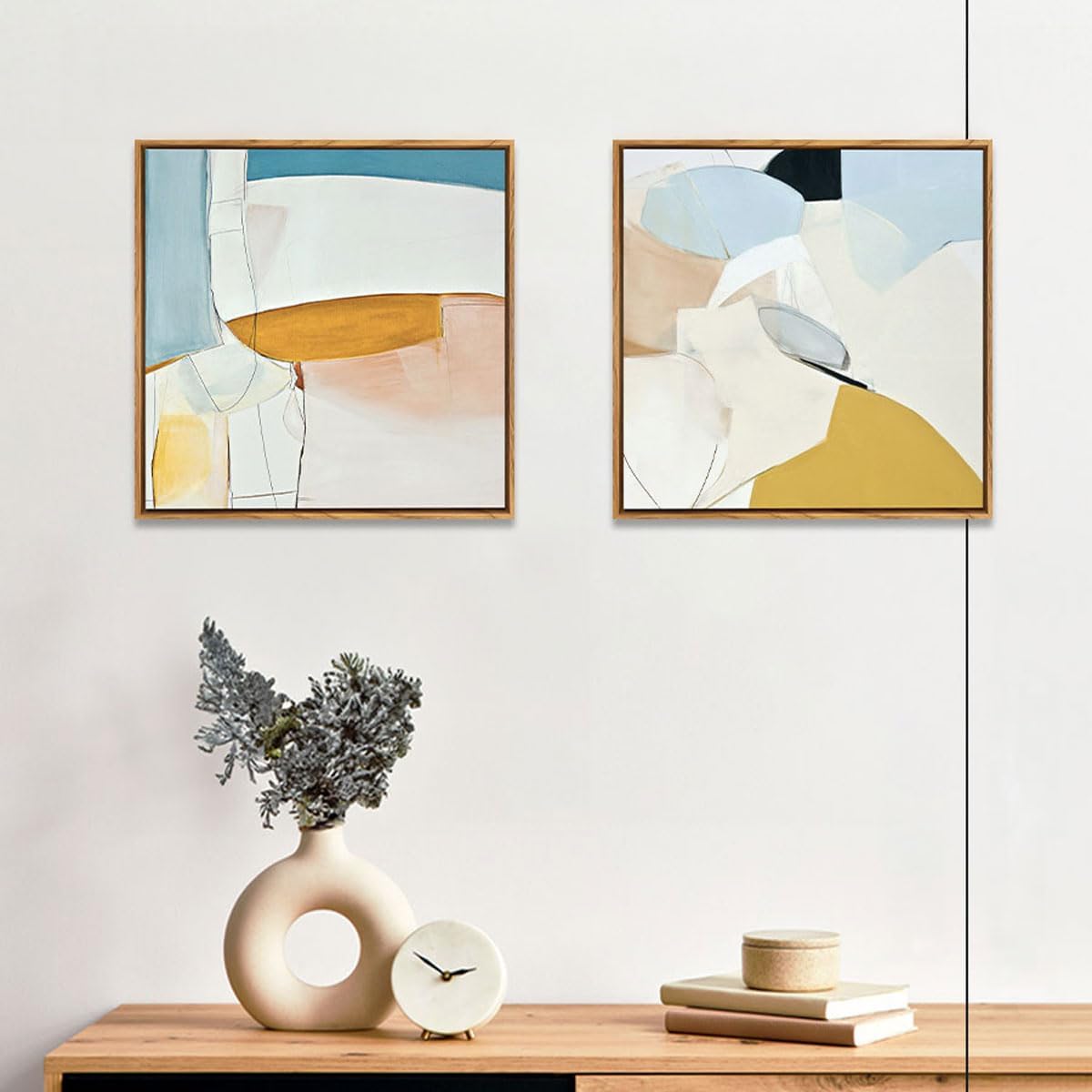 LUMIRA アートパネル 2枚セット 32cm×32cm 北欧 インテリア 絵画 グレー ブラック シンプル 上品なデザイン 壁掛け リビング 玄関 寝室 おしゃれでバランスの取れた組み合わせ ホテルライクインテリア 額付き アートフレーム ルミラ (lu-gh)