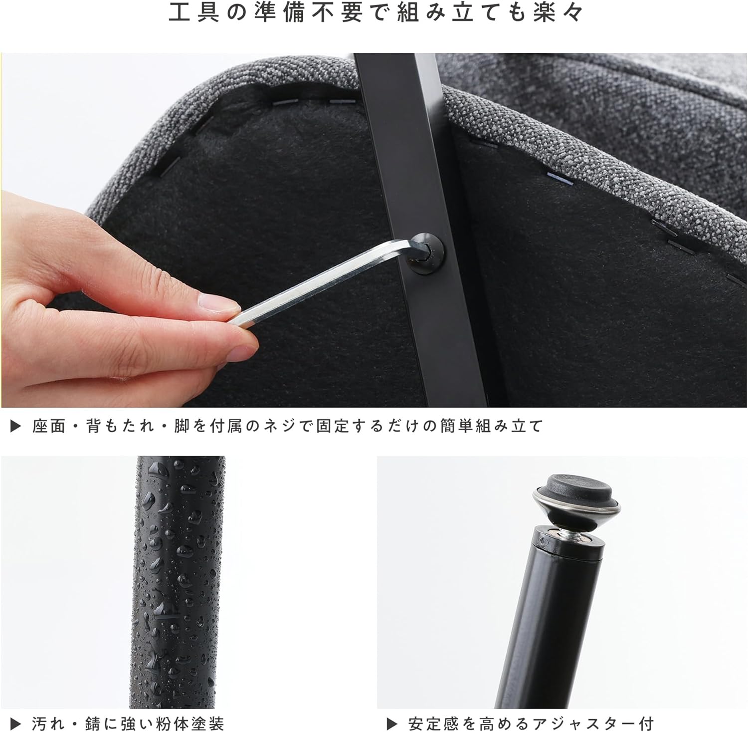 VENTOTA ダイニングチェア 単品 椅子ダイニング クッション座面 スチール脚 デザインチェア 北欧 シンプル モダン 食卓椅子 アジャスター付きの脚 リビングチェアー カフェチェア Ferou BU サムネイル